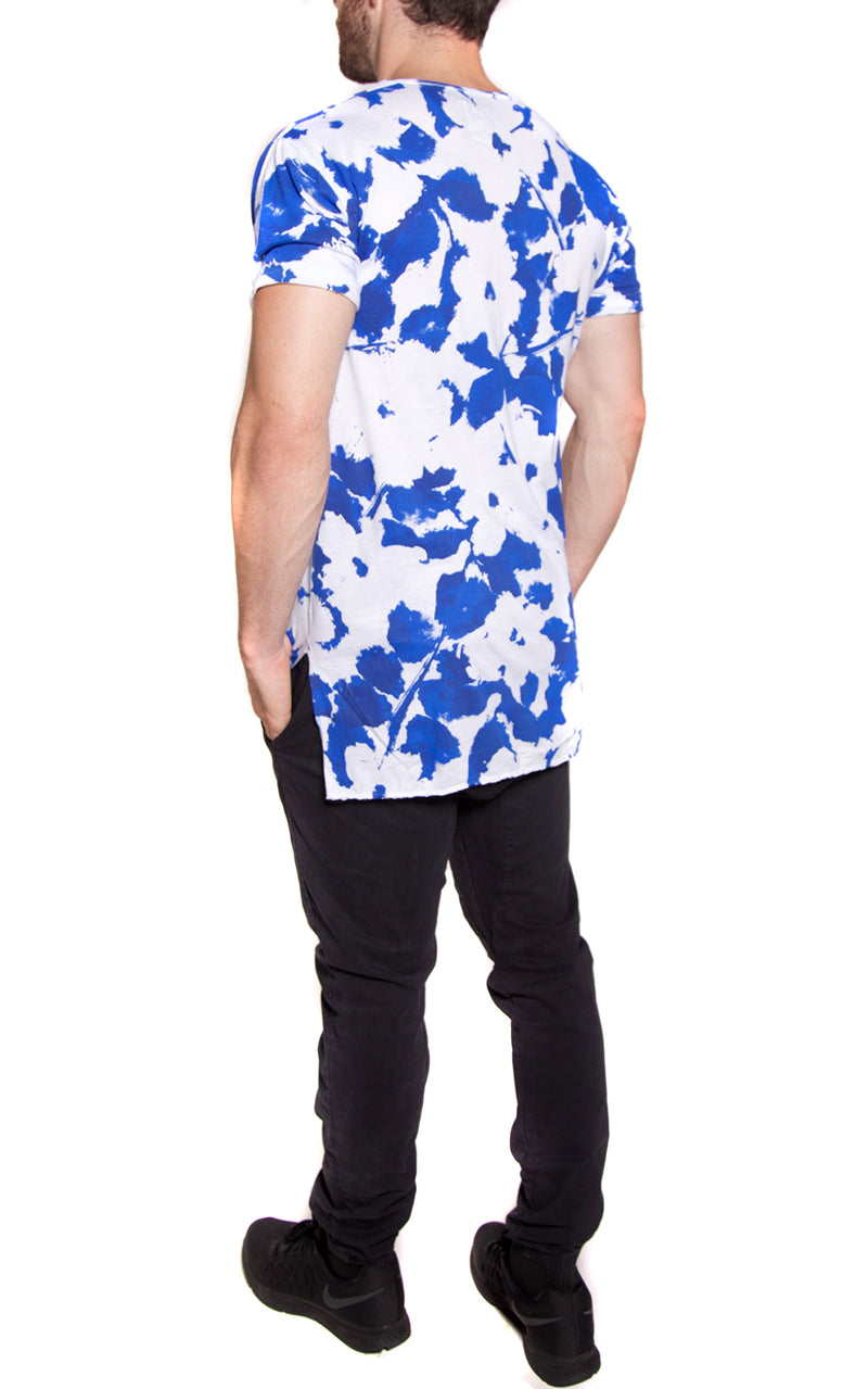 Abstract Floral Tee | Blue