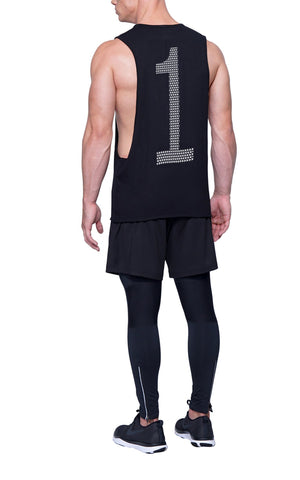 Triangle Pattern Number 1 Gym Cut-Off | Black